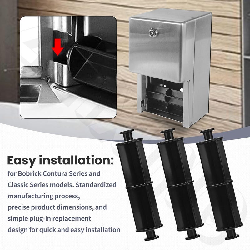 ZHIXING 6 Pack B-4288-9 Replacement Spindle for Classic and Contura Series Dispensers Compatible with use with Bo-Brick Multi-roll Toilet Tissue dispensers B-4288 B-2888 B-4388 75525 (Black) - Image 5